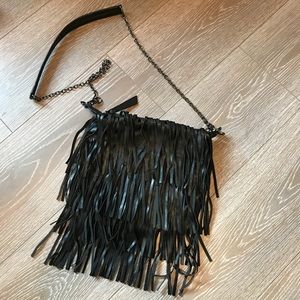Steve Madden/Madden Girl black fringe purse!